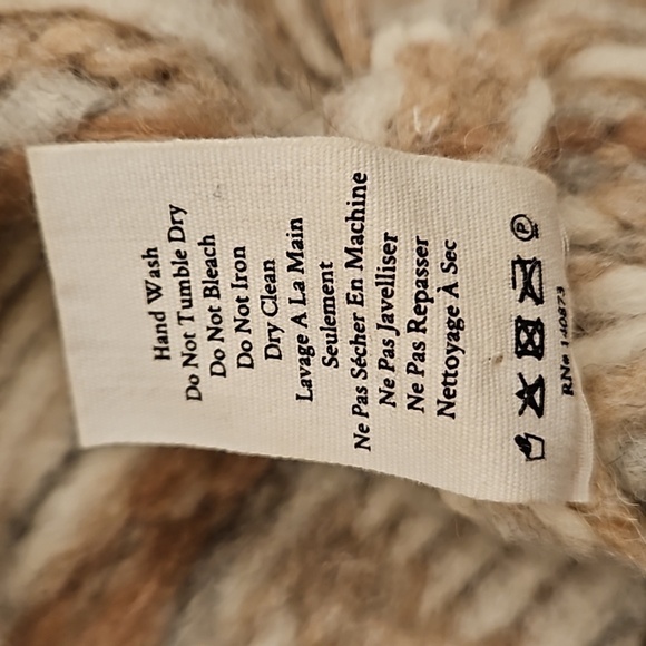 💕LOVESHACKFANCY💕 Cropped Fair Isle Sweater ~ Alpaca Wool Blend Tan Print Small - Picture 15 of 15